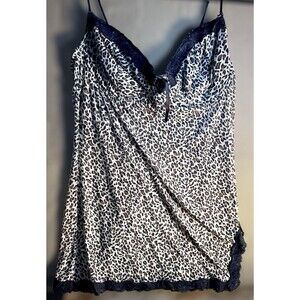 Vintage Rampage Leopard Slip Lace Trim 3X Plus Size Lingerie Chemise